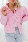 Pink acid wash button flap pocket denim jacket - jackets