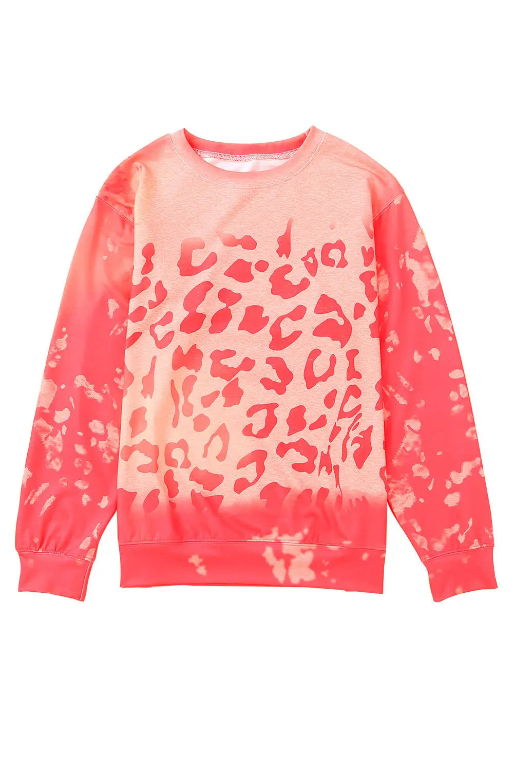 Pink bleached cheetah print sweatshirt - sweatshirts & hoodies