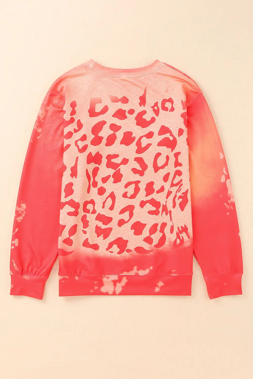 Pink bleached cheetah print sweatshirt - sweatshirts & hoodies