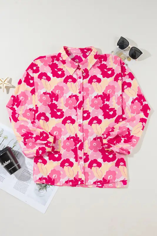 Pink blooming floral shirt | fashionfitz