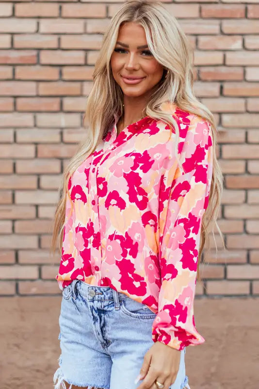 Pink blooming floral shirt | fashionfitz