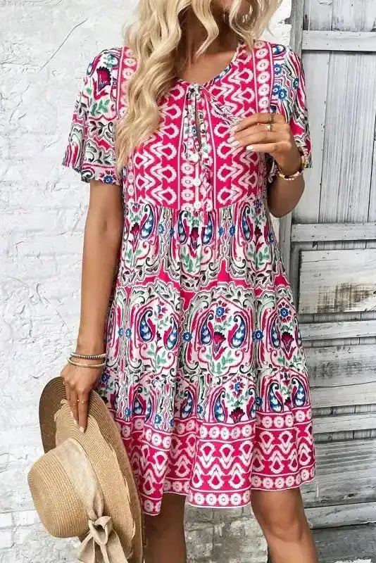 Pink Bohemian Summer Dress - Fashionfitz