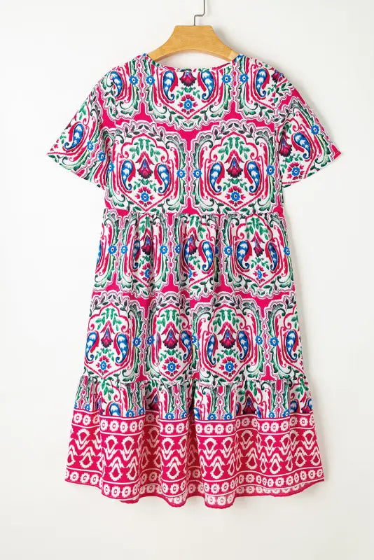 Pink bohemian summer dress - dresses/mini dresses