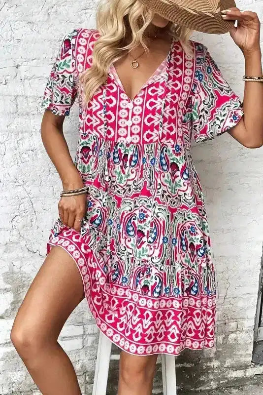 Pink Bohemian Summer Dress - Fashionfitz