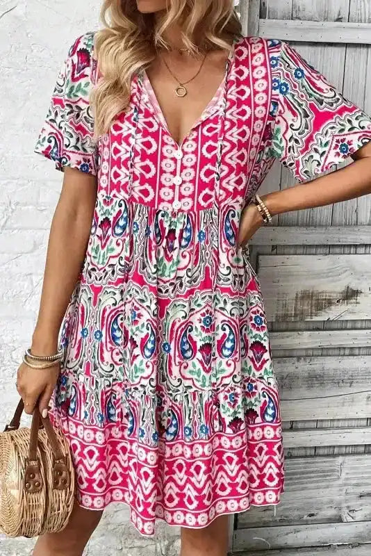 Pink Bohemian Summer Dress - Fashionfitz