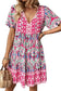 Pink bohemian summer dress - dresses/mini dresses