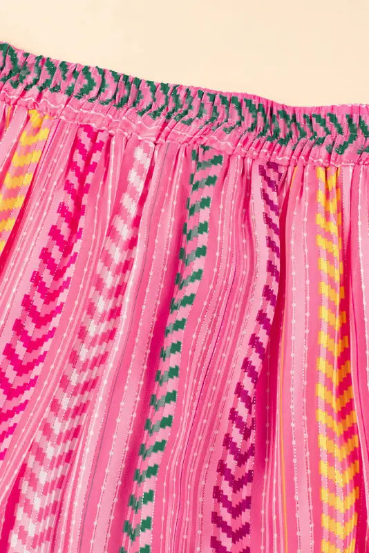 Pink boho drawstring ruffled maxi skirt - bottoms/skirts & petticoat