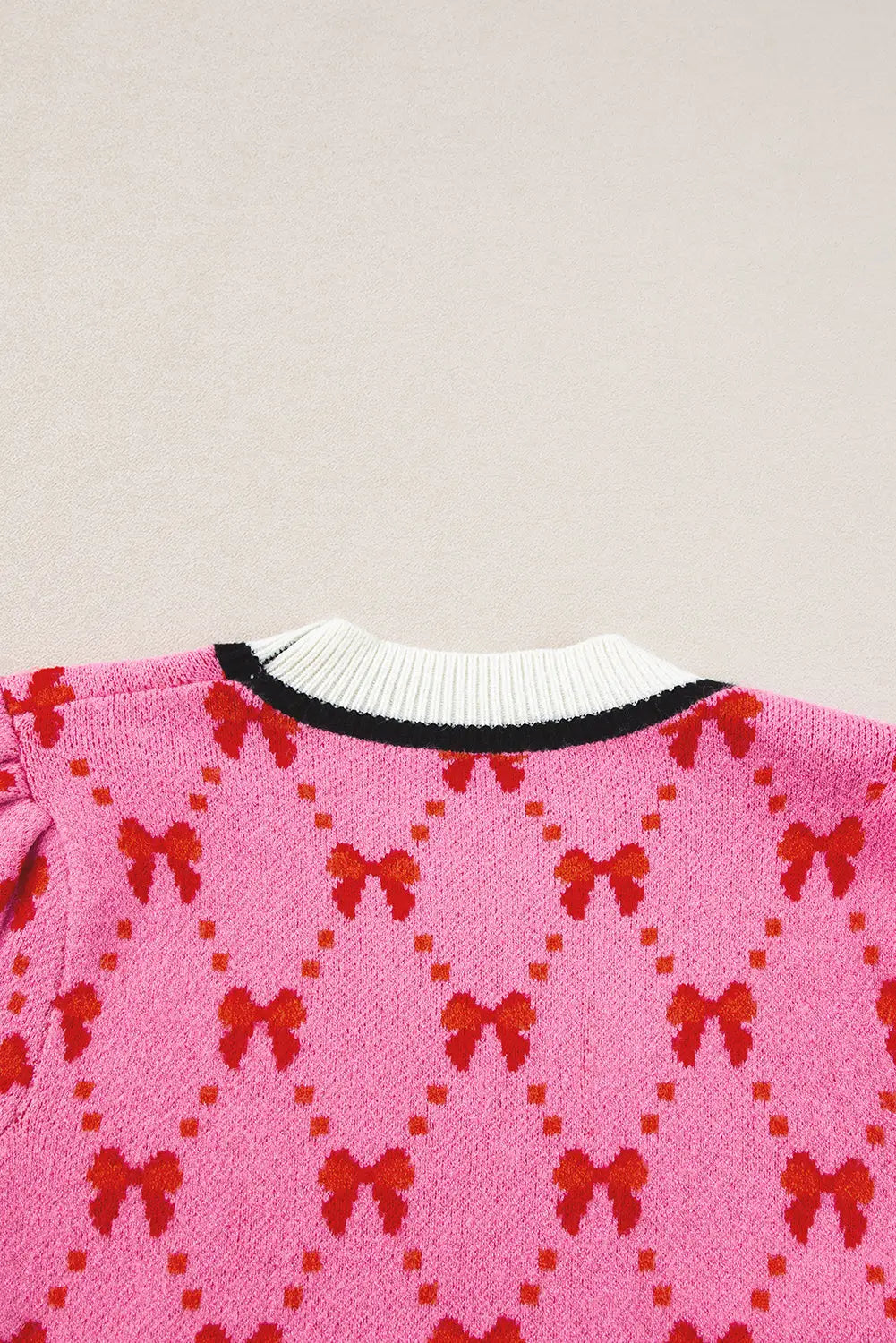 Pink bow short sleeve sweater top - tops/tops & tees