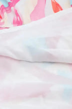 Pink Brush Stroke Smocked Ruffle Dress - Fashionfitz