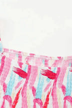 Pink Brush Stroke Smocked Ruffle Dress - Fashionfitz