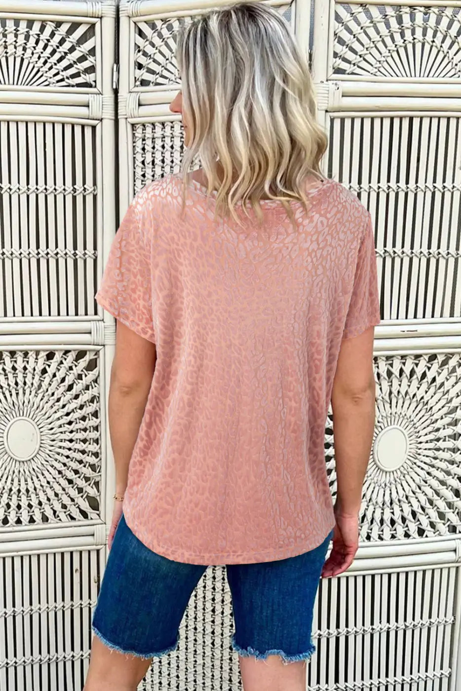 Pink burnout velvet top - tops & tees