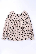 Pink Button Frill Cuffs Oversize Puff Sleeve Blouse - Fashionfitz