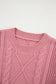 Pink cable knit short sleeve sweater | fashionfitz