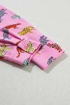 Pink Cheetah Print Shirt and Pants Pajama Set - Fashionfitz