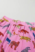 Pink Cheetah Print Shirt and Pants Pajama Set - Fashionfitz