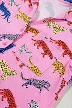 Pink Cheetah Print Shirt and Pants Pajama Set - Fashionfitz