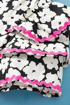 Pink Chic Blouse - Floral Layered Ruffle Sleeve - Fashionfitz