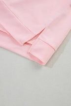 Pink Collared V Neck Puff Sleeve T-shirt - Fashionfitz