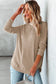 Pink crew neck ribbed trim waffle knit top - long sleeve tops