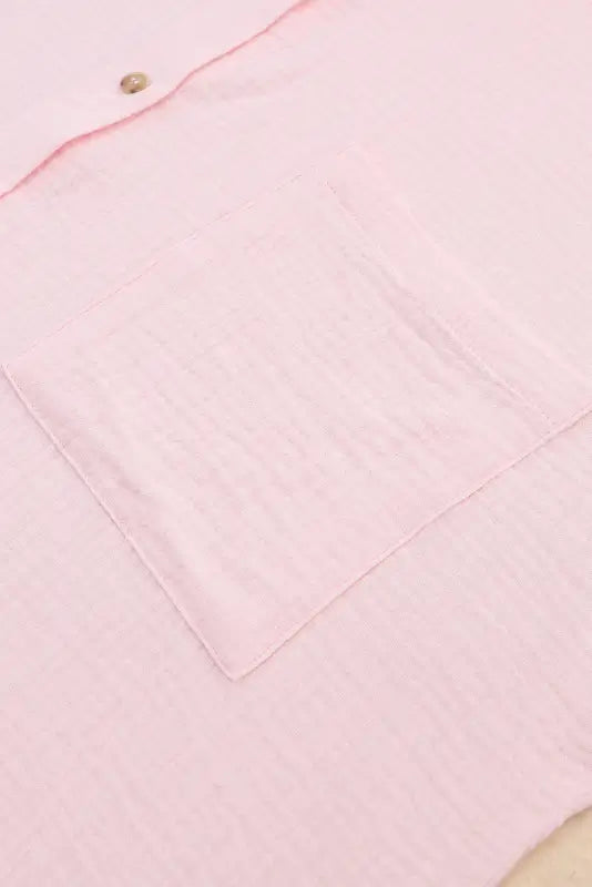 Pink crinkle shirt - roll-tab sleeve - shirts