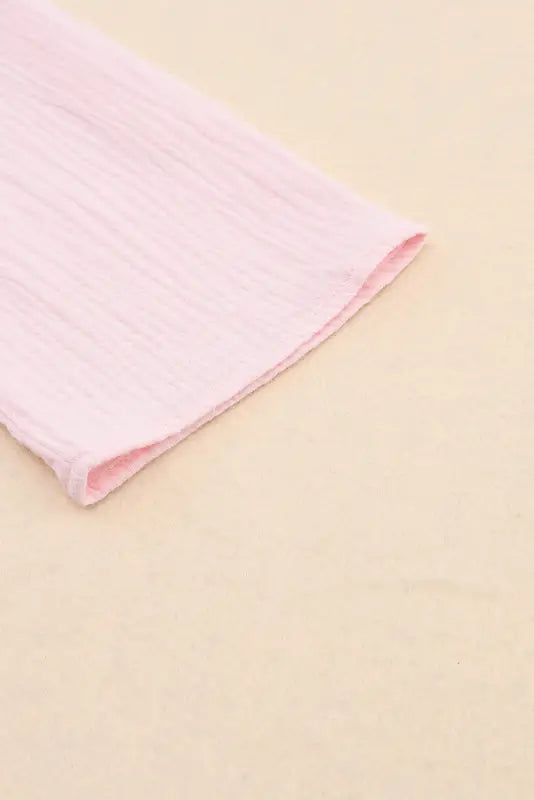 Pink crinkle shirt - roll-tab sleeve - shirts