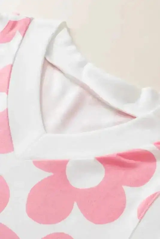 Pink Cute Flower Knitted Tank Top - Fashionfitz