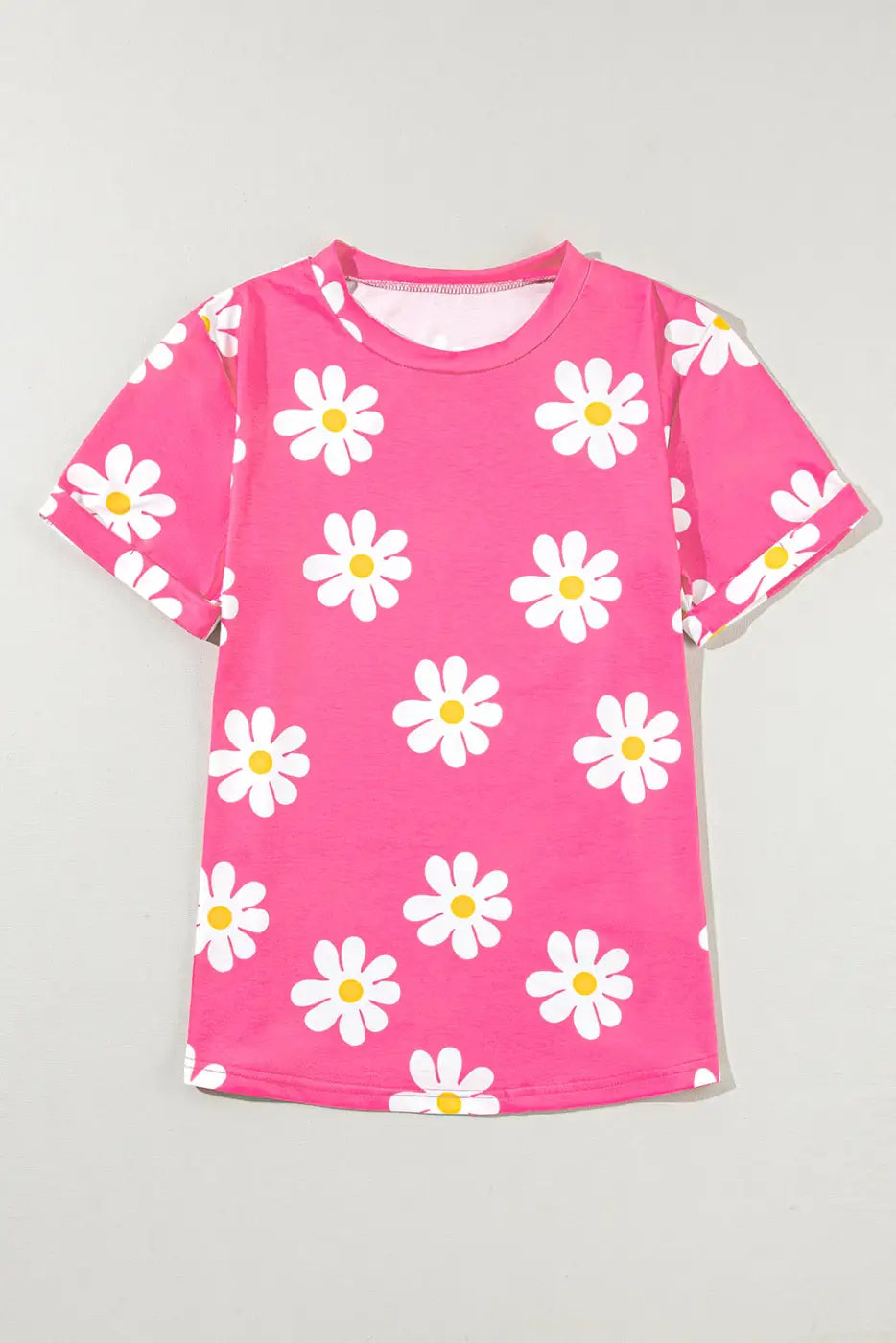 Pink daisy t-shirt - crewneck - tees