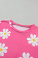 Pink daisy t-shirt - crewneck - tees