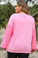 Pink double heart patch sequined sleeves plus size sweatshirt - graphic