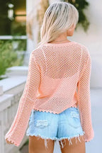 Pink Eyelet Bell Sweater - Fashionfitz