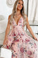 Pink floral backless maxi dress - empire waist by fashionfitz