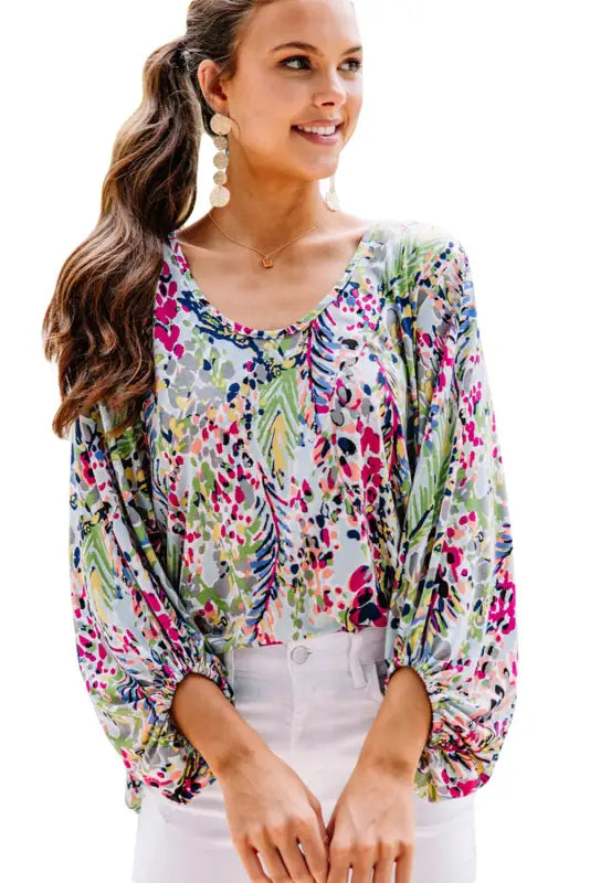 Pink floral print ruffle sleeve babydoll top - t-shirts