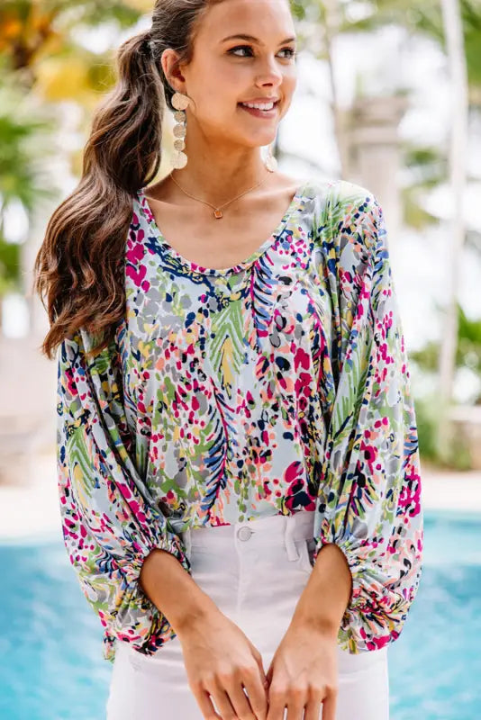 Pink floral print ruffle sleeve babydoll top - t-shirts