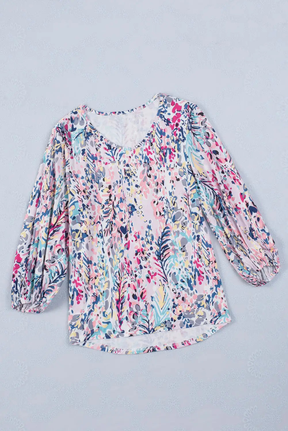 Pink floral print ruffle sleeve babydoll top - t-shirts