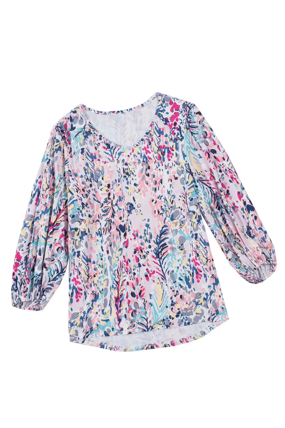 Pink floral print ruffle sleeve babydoll top - t-shirts