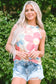 Pink floral round neck tank top - tops/tank tops