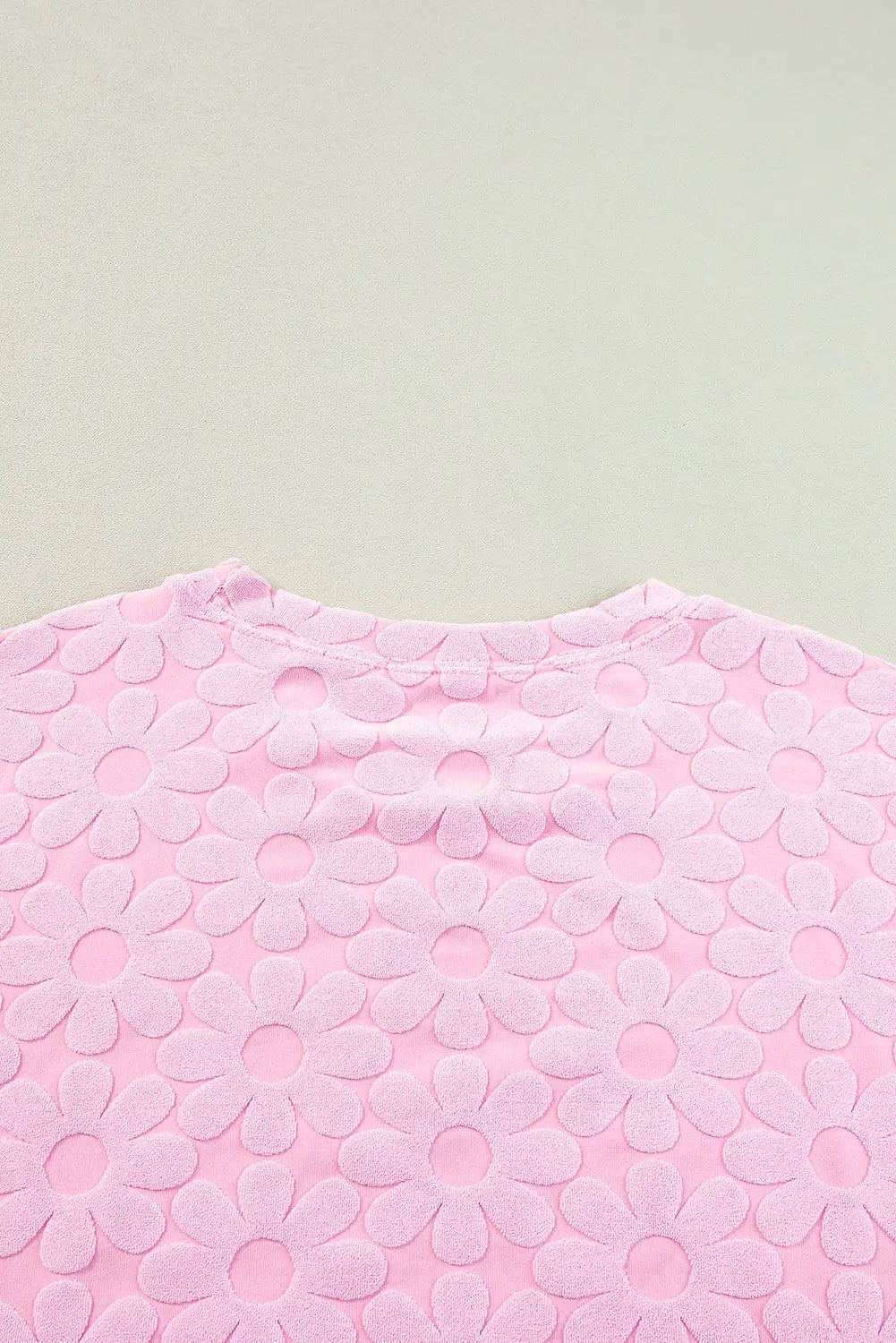 Pink floral textured shorts lounge set - two piece sets/short sets