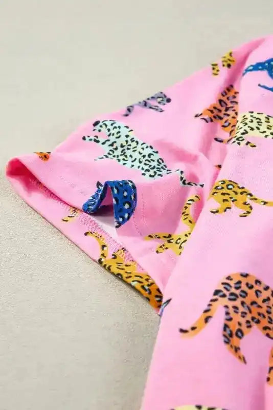 Pink Flower Print Two Piece Shorts Set - Fashionfitz