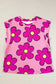 Pink flower t-shirt - round neck cap sleeve - tees