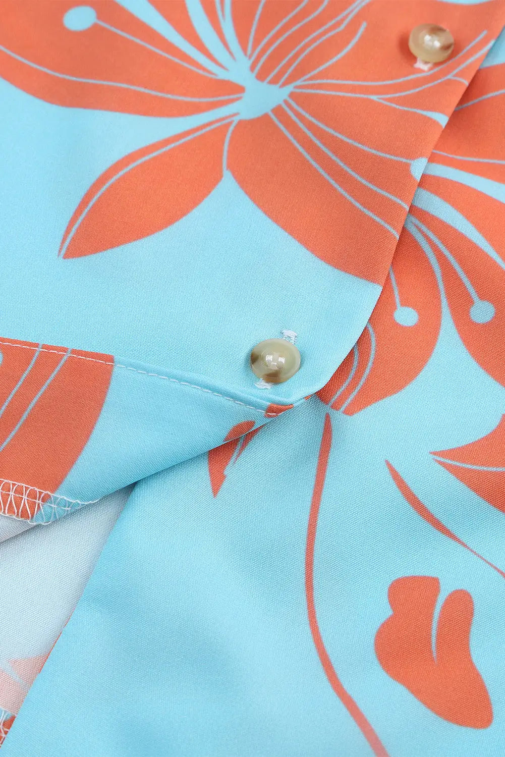 Pink geometric print button drawstring batwing sleeve dress - mini dresses