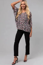Pink Leopard Oversized Blouse - Fashionfitz
