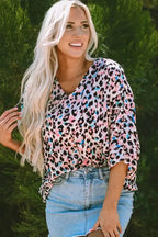 Pink Leopard Oversized Blouse - Fashionfitz
