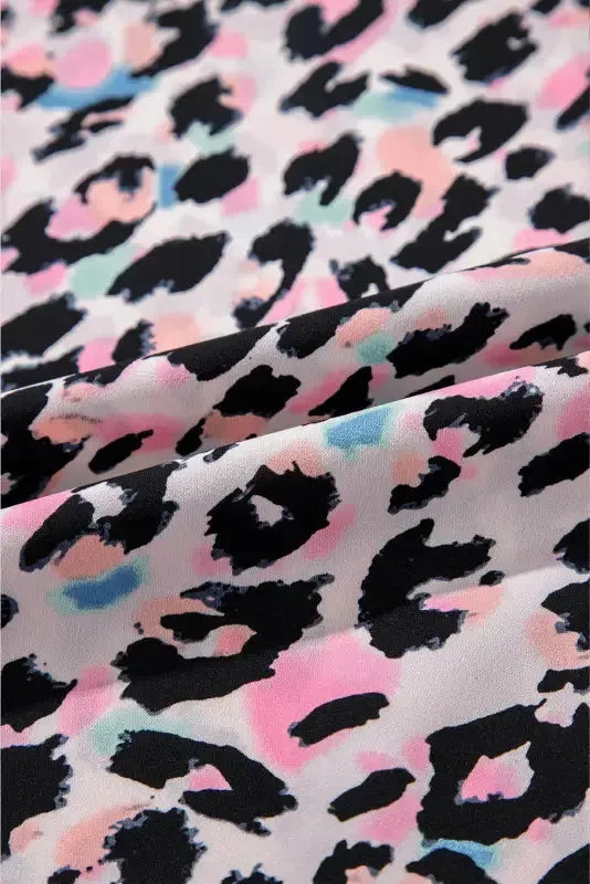 Pink Leopard Oversized Blouse - Fashionfitz