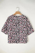 Pink Leopard Oversized Blouse - Fashionfitz