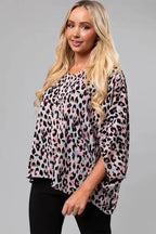 Pink Leopard Oversized Blouse - Fashionfitz