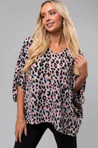 Pink Leopard Oversized Blouse - Fashionfitz