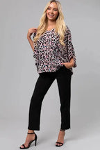 Pink Leopard Oversized Blouse - Fashionfitz