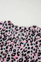 Pink Leopard Oversized Blouse - Fashionfitz