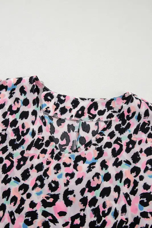 Pink leopard oversized blouse