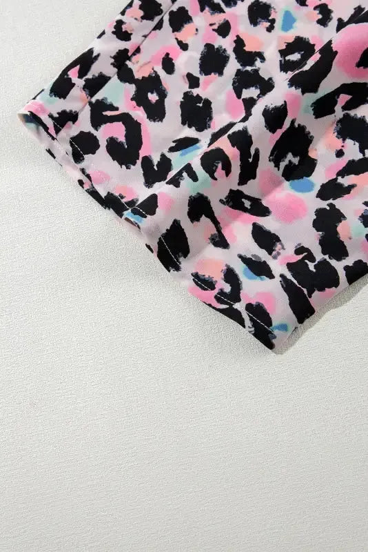 Pink Leopard Oversized Blouse - Fashionfitz